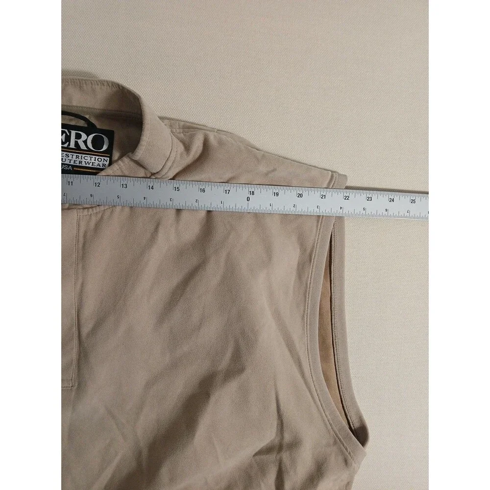 Zero Restriction Windstopper Vest Size L Beige Made In USA Golf Outerwear